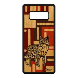 Coque Samsung Galaxy Note 8 Bois Silicone Renard Ethnique Roux Couleur Frêne De