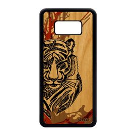 Coque Bois Tigre Samsung Galaxy S8 Silicone Dessin Ethnique Art Homme Veritable