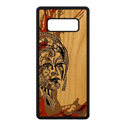 Coque Bois Samsung Galaxy Note 8 Silicone Femme Antichoc Impression Dessin Fille