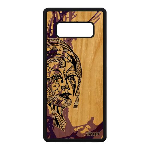 Coque En Bois Silicone Samsung Galaxy Note 8 Femme Tribal Bumper Mobile Ethnique