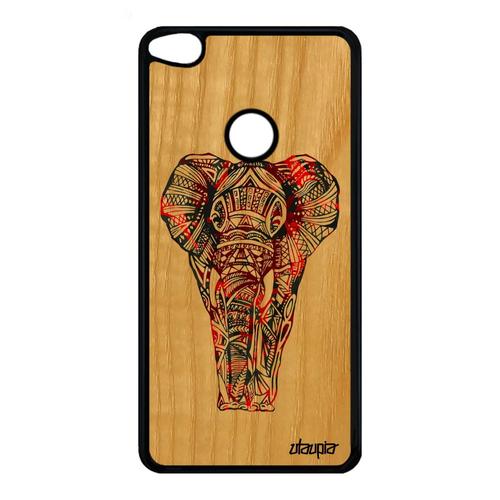 Coque silicone Huawei P8/P9 Lite 2017 bois elephant Rouge azteque tribal dessin