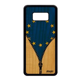 Coque Pour Samsung Galaxy S8 Bois Silicone Drapeau Europe Europeen Ue Dessin De