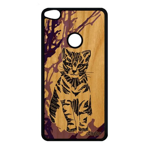 Coque Silicone Pour Honor 8 Lite Bois Chat Dessin Mobile Case Ethnique De Huawei Honor 8 Lite