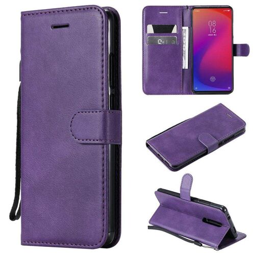 Saturcase Coque Pour Xiaomi Mi 9t / Mi 9t Pro, Pu Cuir Magnétique Flip Portefeuille Support Porte-Carte Protecteur Housse Étui Avec Dragonne Pour Xiaomi Mi 9t / Mi 9t Pro (Violet)