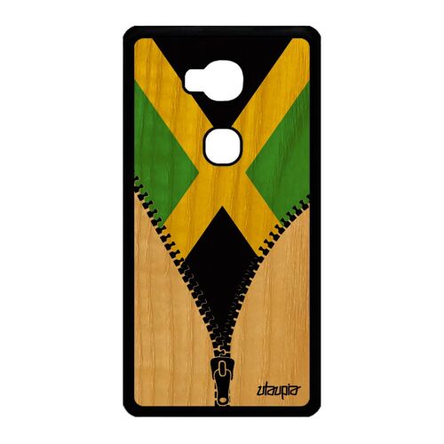 Coque Honor 5x Bois Silicone Drapeau Jamaique Jamaicain Ragga Jeux Olympiques De