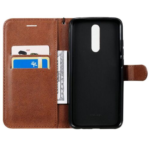 Saturcase Coque Pour Xiaomi Redmi 8a, Pu Cuir Magnétique Flip Portefeuille Support Porte-Carte Protecteur Housse Étui Avec Dragonne Pour Xiaomi Redmi 8a (Marron)
