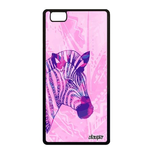 Coque P8 Lite 2015 Silicone Zebre Violet Dessin Plume Personnalisé Cheval Huawei P8 Lite 2015