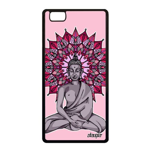 Coque Pour Huawei P8 Lite 2015 Silicone Bouddha Violet Yoga Pochoir Telephone De