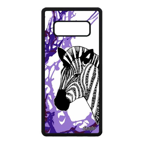 Coque Samsung Galaxy Note 8 silicone zebre noir de protection Violet art arbre a