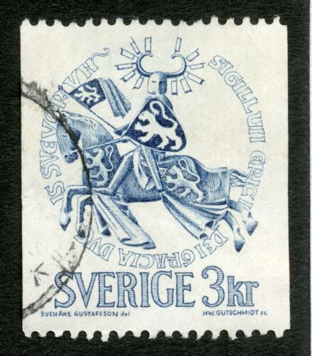 Timbre Oblitéré Sverige, 3 Kr,