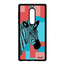 Coque Telephone Nokia 5 Silicone Zebre Personnalisé Cube Noir Et Blanc Alu Rose