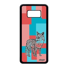 Coque Silicone Pour Samsung S8 Renard Femme Geometrique Noir Azteque Cube Samsung Galaxy S8