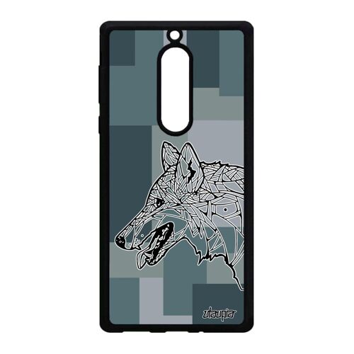 Coque Nokia 5 Silicone Loup Femme Dessin Telephone Smartphone Chien Geometrique