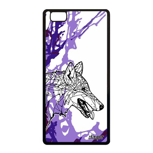 Coque Loup Pour P8 Lite 2015 Silicone Ethnique Violet Montagne Housse Art Huawei P8 Lite 2015