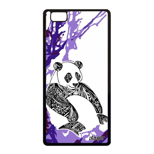 Coque Pour P8 Lite 2015 Silicone Panda 4g Animal Violet Couleur Arbre Art Huawei P8 Lite 2015