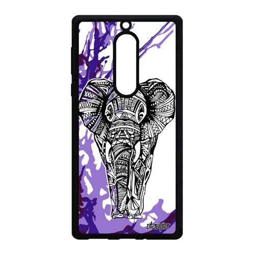 Coque Elephant Nokia 5 Silicone Ganesh Violet Azteque Tribal Antichoc Peinture A