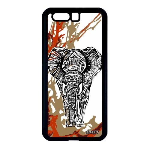 Coque Pour Honor 9 Silicone Elephant Sagesse Azteque Peinture Marron Ethnique De