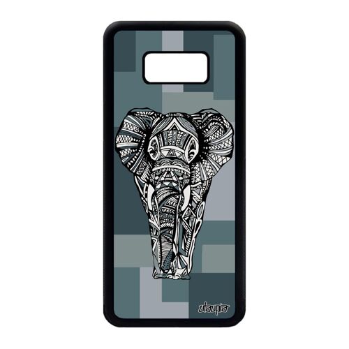 Coque Samsung S8 Plus silicone elephant noir Gris d'afrique design cube a Samsung Galaxy S8 Plus