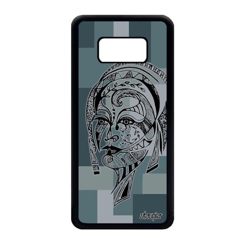 Coque Samsung Galaxy S8 silicone femme Gris tatouage etui portable dessin cube a