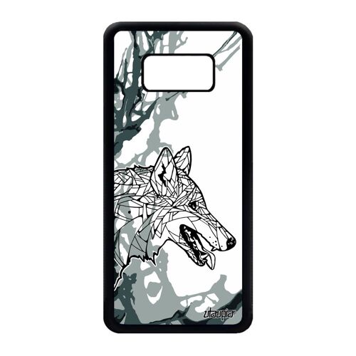 Coque silicone pour S8 loup dessin Gris foret smartphone SM-G950F Samsung Galaxy S8
