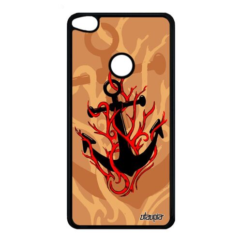 Coque Huawei P8/P9 Lite 2017 silicone ancre feu old school vintage beige metal a