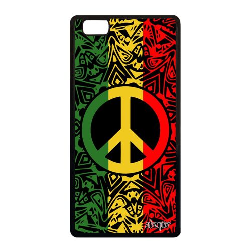 Coque silicone pour Huawei P8 Lite 2015 Peace and love yoga boheme Jaune swag en
