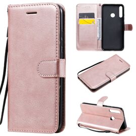 Saturcase Coque Pour Huawei P40 Lite E, Pu Cuir Magnétique Flip Portefeuille Support Porte-Carte Protecteur Housse Étui Avec Dragonne Pour Huawei P40 Lite E (Or Rose)