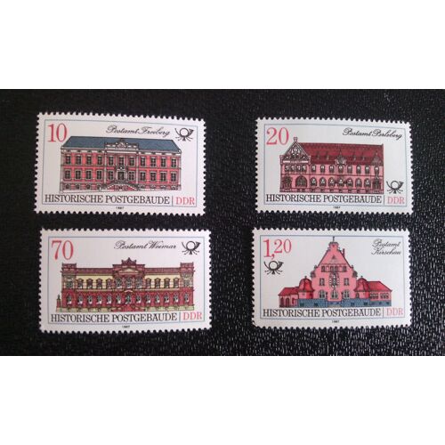 Timbre Allemagne - République Démocratique (Ddr) ( Yt 2687-2690 ) 1987 Bureaux De Poste De Freiberg, Perleberg, Weimar, Kirschau
