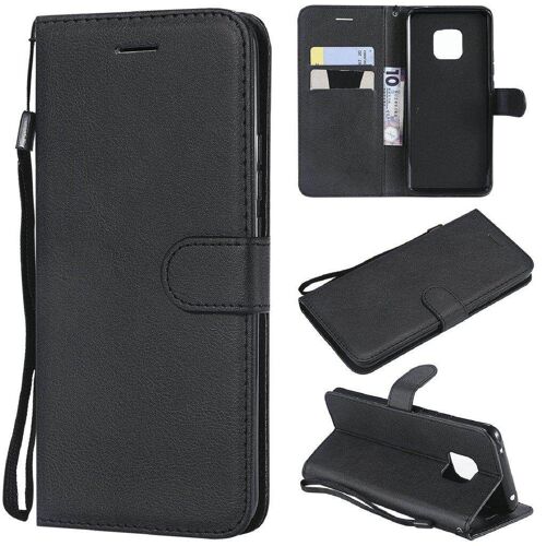 Huawei Mate 20 Pro Coque, Saturcase Pu Cuir Magnétique Flip Portefeuille Support Porte-Carte Protecteur Housse Étui Avec Dragonne Pour Huawei Mate 20 Pro (Noir)
