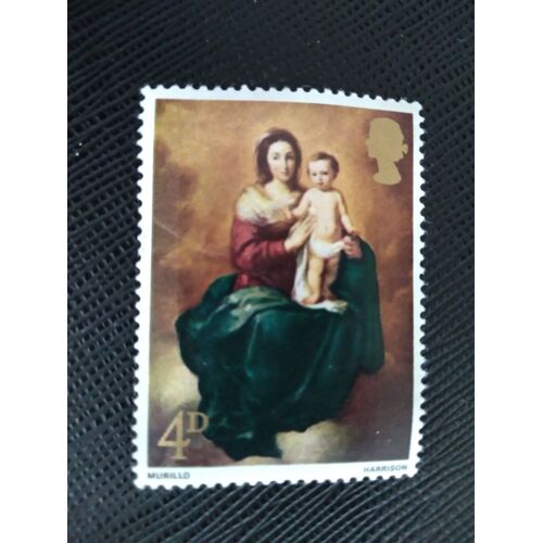 Timbre Angleterre Yt 500 Vierge À L'enfant (Murillo) 1967 ( 060706 )