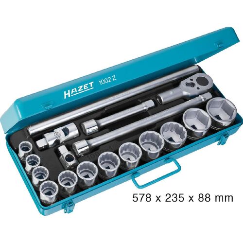 Hazet Jeu de clés à douilles - Carré creux 20 mm (3/4 pouce) - Nombre d'outils: 18 - 1002Z