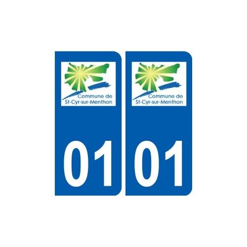 01 Saint-Cyr-Sur-Menthon Logo Ville Autocollant Plaque Sticker - Arrondis