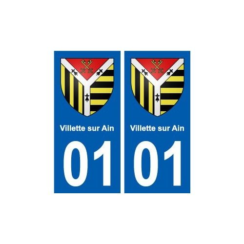 01 Villette-Sur-Ain Ville Autocollant Plaque Sticker - Droits