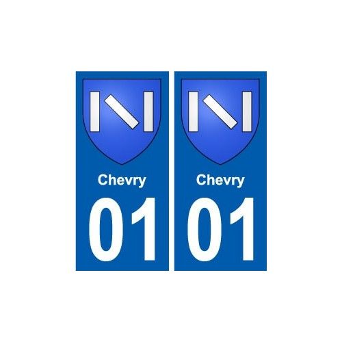 01 Chevry Ville Autocollant Plaque Sticker - Droits