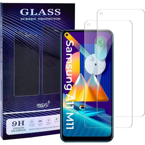 Uno' Protecteur D'écran En Verre Trempé 2 Unités Compatible Avec Samsung Galaxy A11, Samsung Galaxy M11, Verre Trempé Ultra Résistant Sans Bulles, 9h, Anti Rayures.
