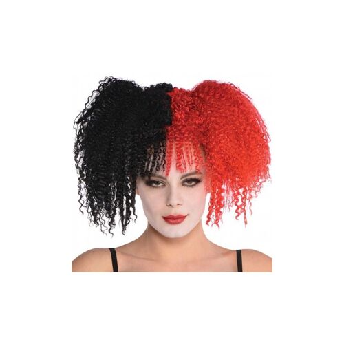 Perruque Clown Terrifiant - Rouge Et Noir - Femme