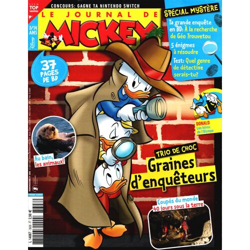 Le Journal De Mickey, N° 3608 Août 2021 : Graines D'enquêteurs ; Détective ; Géo Trouvetou ; 5 Énigmes À Résoudre ; Animaux Au Bain ; Donald, Héros De L'olympe ; 40 Jours Sous La Terre