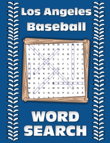 Los Angeles National League Baseball Word Search Puzzle Book