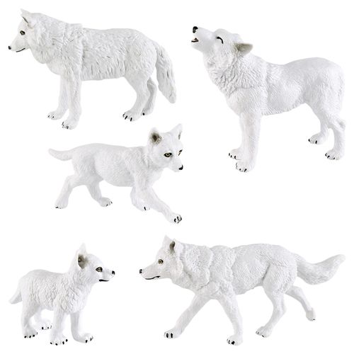 Ensemble De Figurines De Loup En Forme D'animaux, Lot De 5 Pièces, Décoration De Gâteau, Fournitures De Fête, Décoration Innovante
