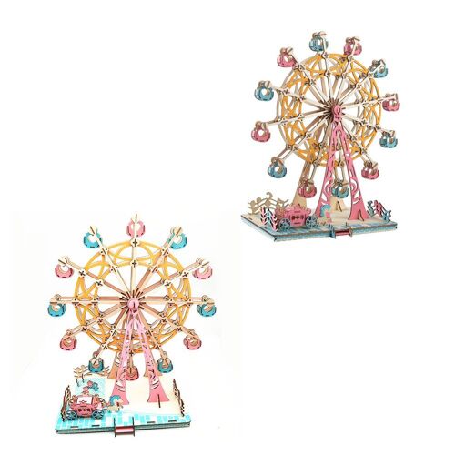 Puzzle 3d En Bois Coloré Pour Filles Et Enfants, 1 Ensemble