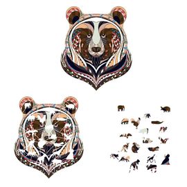 Puzzle Animaux Irrégulier Pour Adultes, Jouets Éducatifs, Panda, Ours, Cadeaux Pour Enfants