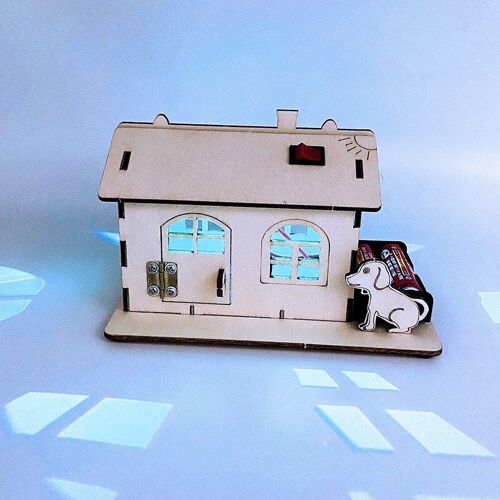 Cabine Lumineuse Colorée Pour Enfants, Production De Technologie De Bricolage Faite À La Main, Modèle De Maison, Circuit De Cabine Enfichable, Cadeaux D'expérimentation Scientifique
