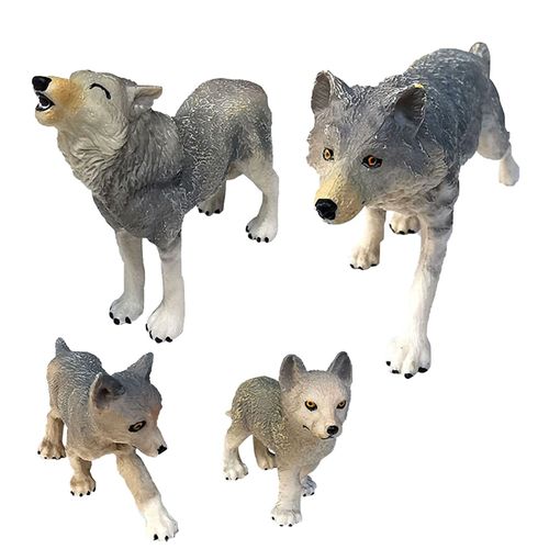 Figurines D'animaux Sauvages En Pvc De Haute Qualité, Simulation De Bébé Loup Gris, Collection De Figurines, Offre Spéciale, 2022