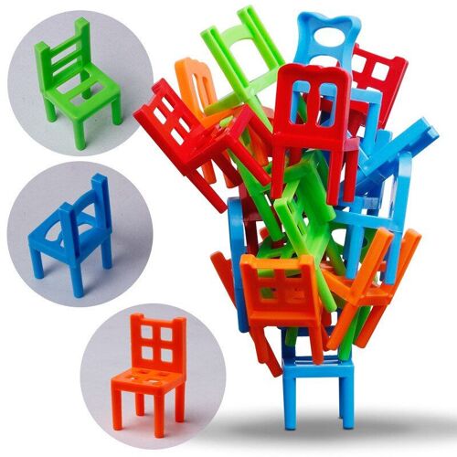 Tour À Empiler 18 Pièces, Jeu D'équilibre Pour Interaction Parent-Enfant, Jouet De Bureau Pour Garçon Et Fille Lbv