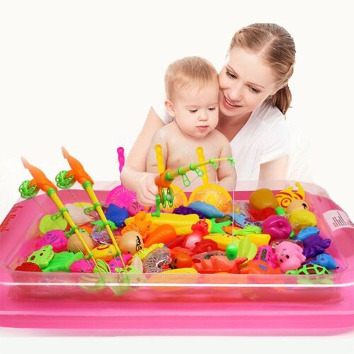 Jeu De Canne À Pêche Magnétique Pour Enfants, 40 Pièces, Créatif, Avec Piscine Gonflable, Jeu De Plein Air