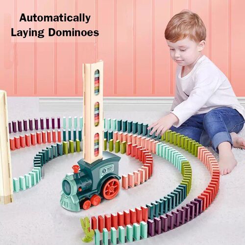 Train Électrique Dominos Pour Enfants, Ensemble De Voiture, Son Et Lumière, Pose Automatique De Dominos, Blocs De Briques, Jeu Éducatif, Jouet Bricolage, Cadeau