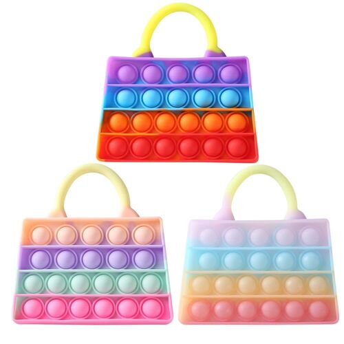 Sac Mignon, Jouets Anti-Stress, Arc-En-Ciel Push Bubble, Puzzle Simple, Anti-Stress, Jeu Sensoriel Pour Enfants, Sac À Main