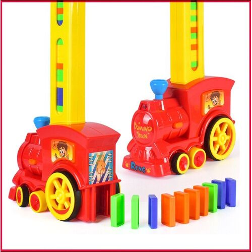 Train De Briques Dominos À Pose Automatique, Jeu De Voiture Pour Enfants, Jouets En Plastique Colorés, Son Et Lumière, 160x100x70mm