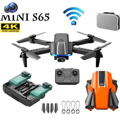 Drone S65 4k Hd, Double Caméra, Wifi, Pression De L'air, Maintien D'altitude, Avion, Mode Sans Tête, Portable, Pliable, Quadricoptère Rc-Générique