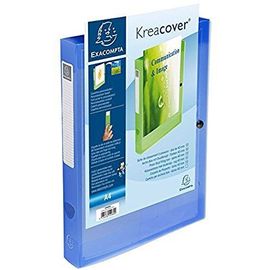 Exacompta Kreacover Chromaline Boîte De Classement À  Pression 7/10e 40 Mm Bleu Transparent